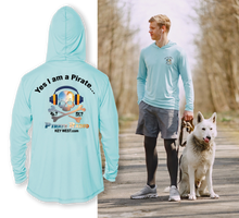 Load image into Gallery viewer, Yes I Am a Pirate Long Sleeve Performance Shirt-Blue